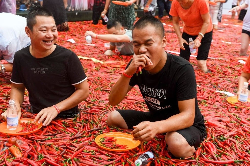Comer Malaguetas em modo competitivo em Ningxiang, Hunan Province of China.